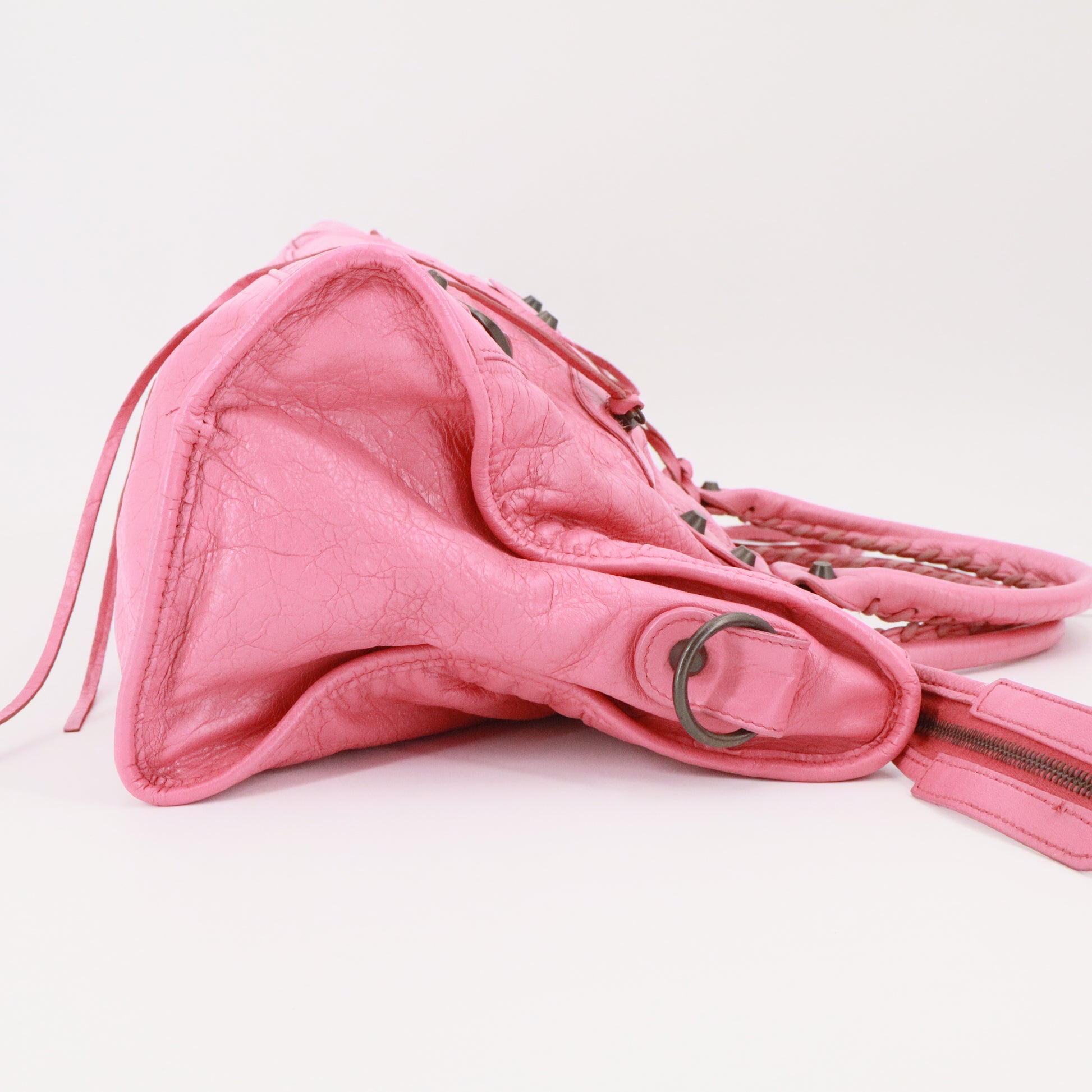 Pink Leather RH Part Time Tote twins