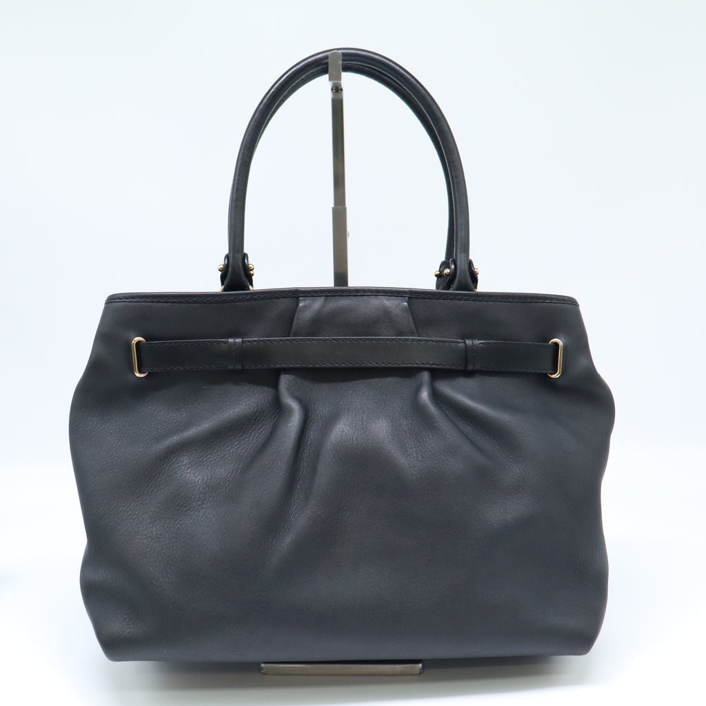 Gancini Lock Belted Satchel Leather Medium B22475