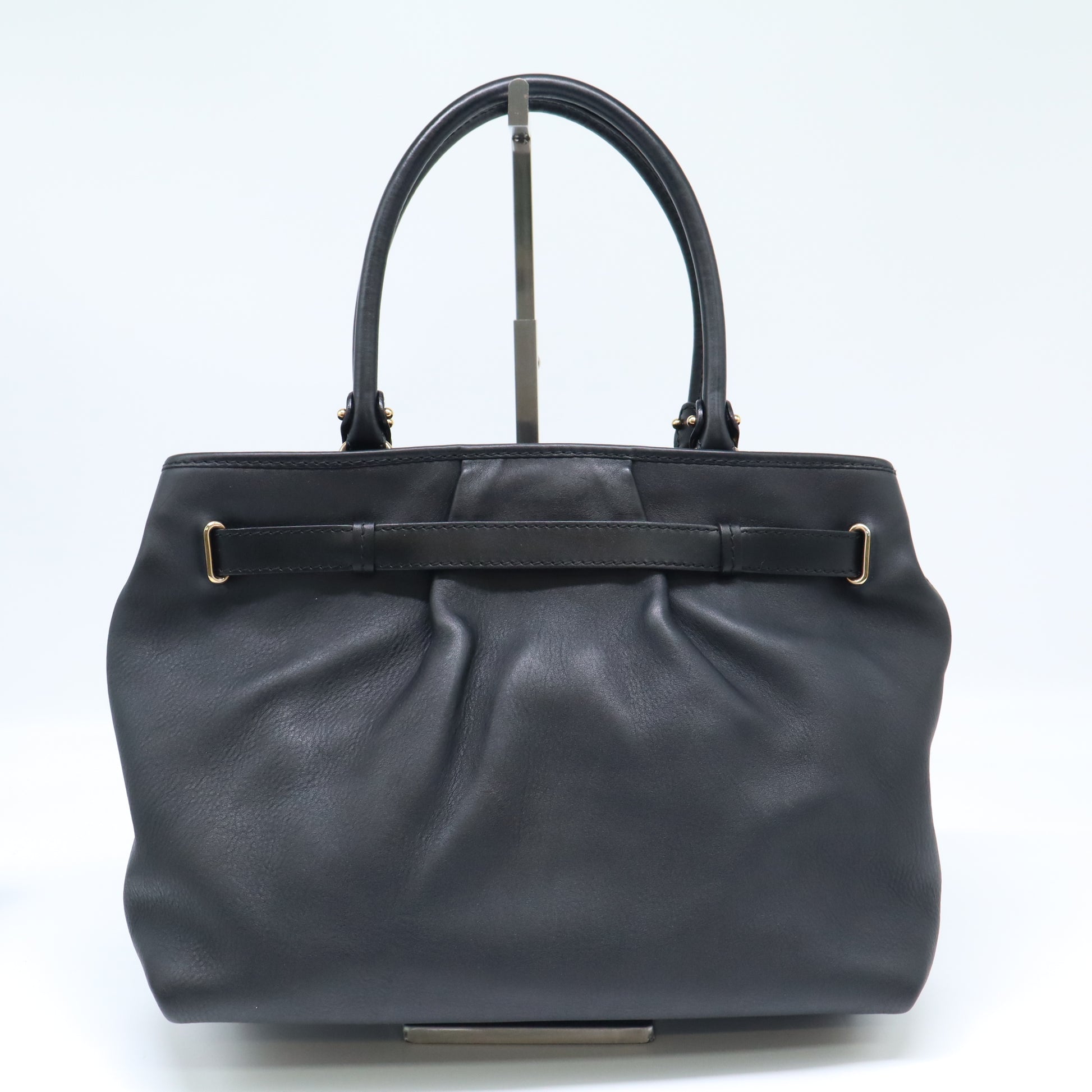 Gancini Lock Belted Satchel Leather Medium B22475