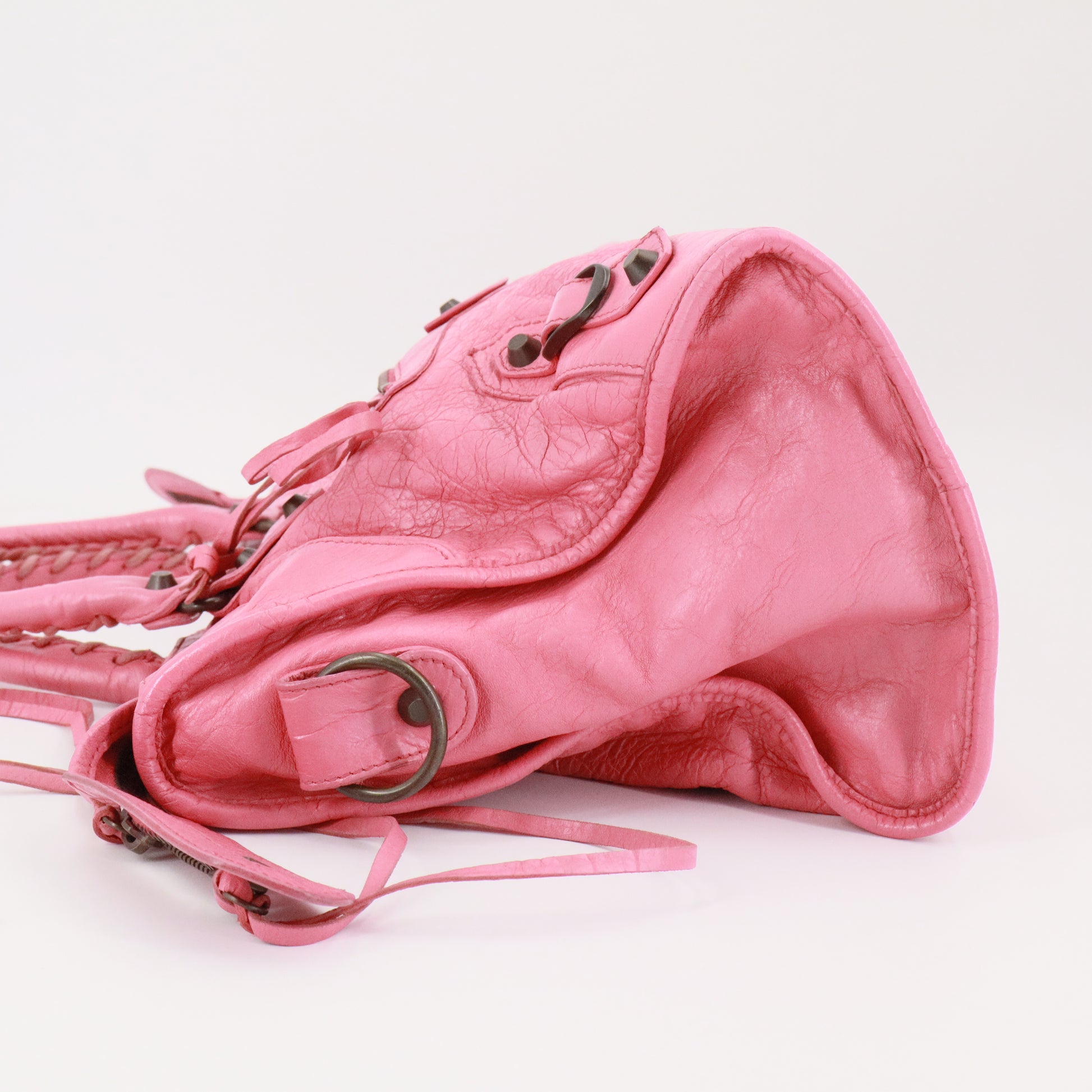 Pink Leather RH Part Time Tote twins