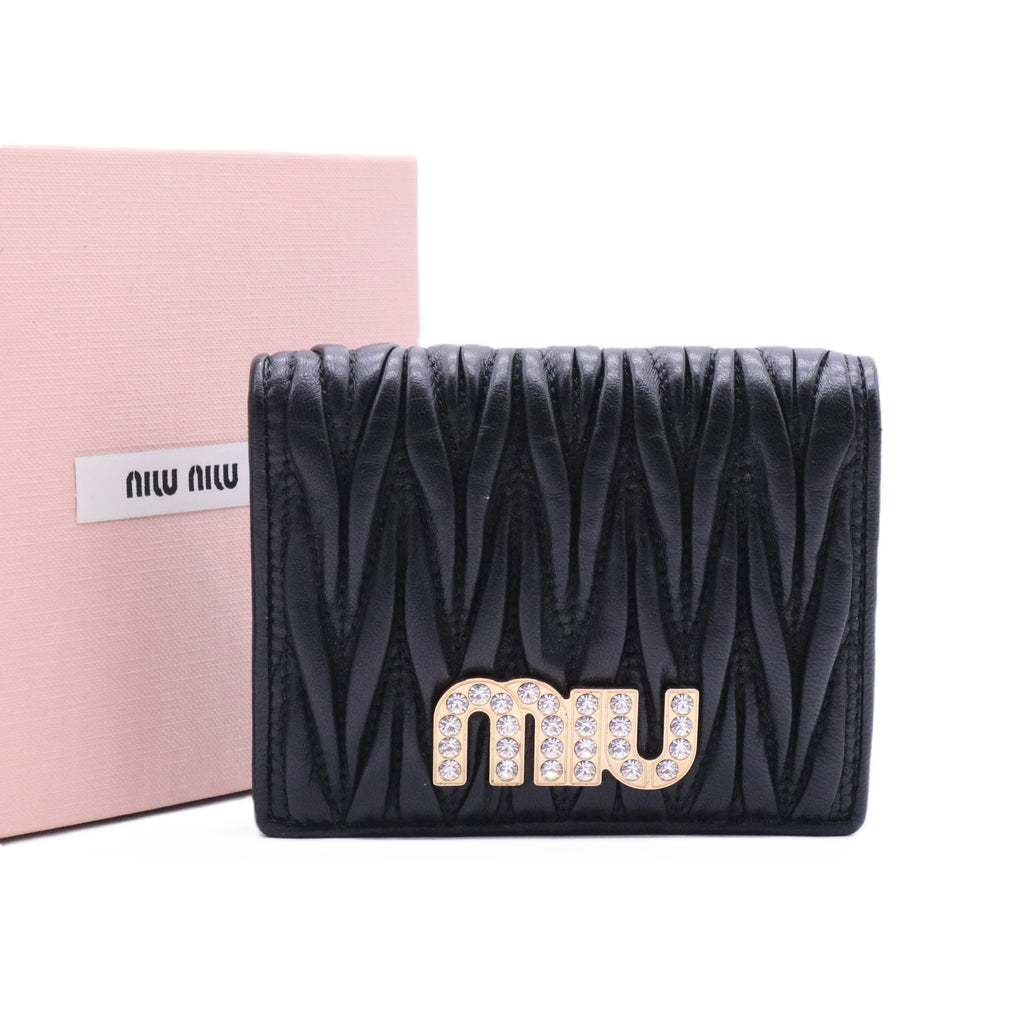 Miumiu Logo-plaque Matelassé wallet twins