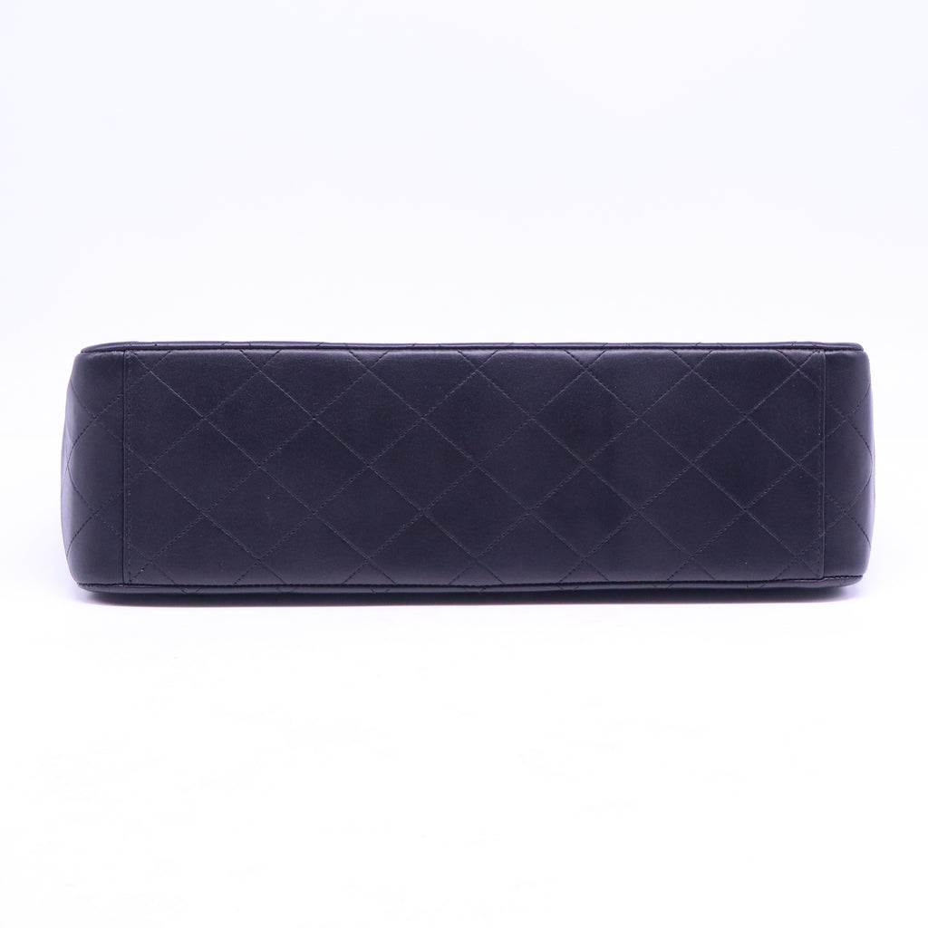 CHANEL Vintage Black and Gold Lambskin Beckham Bag 34 B21187