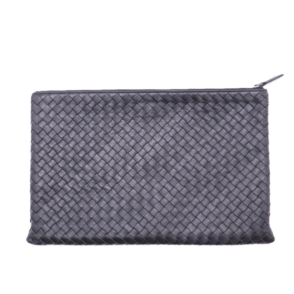 Leather clutch bag