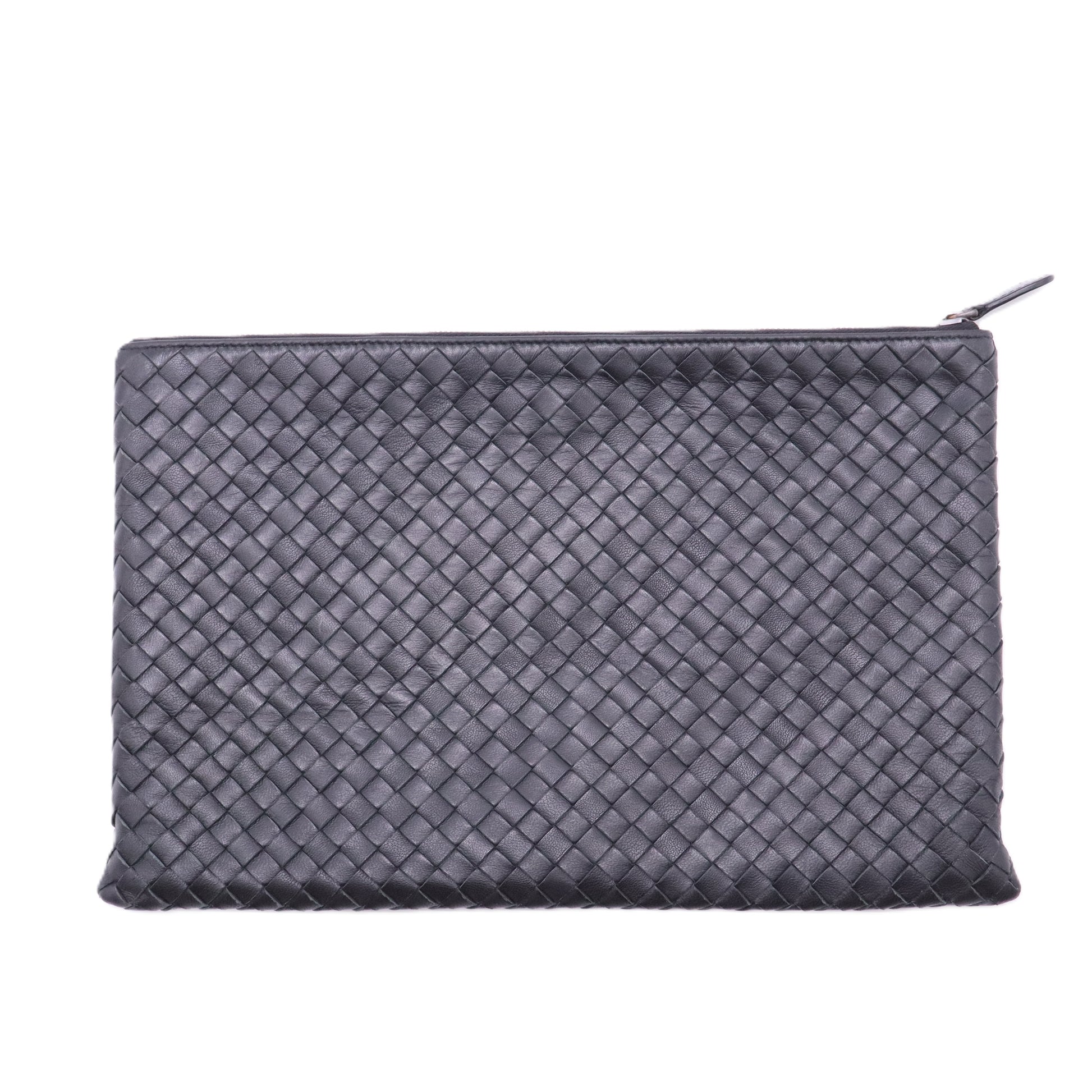 Leather clutch bag