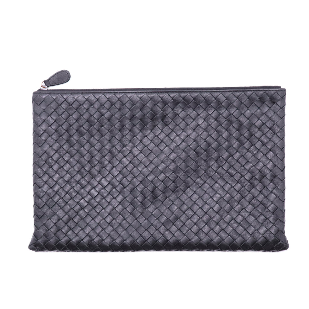 Leather clutch bag