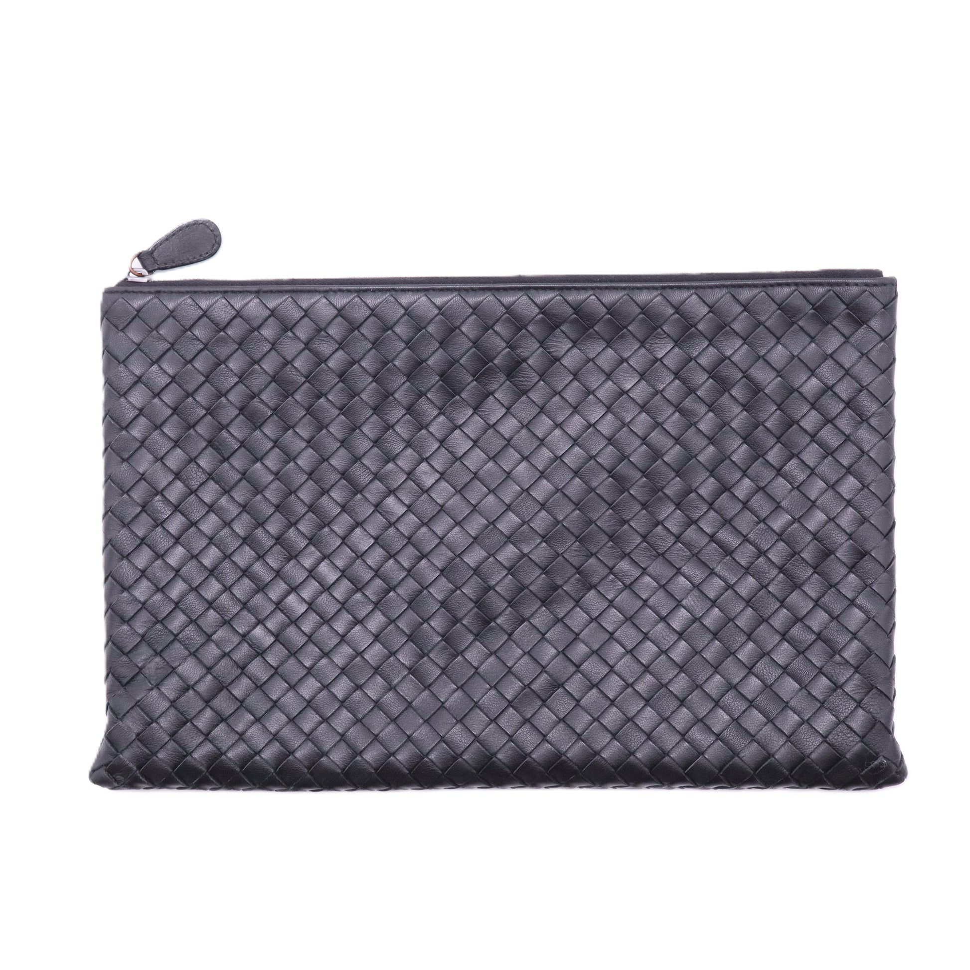 Leather clutch bag