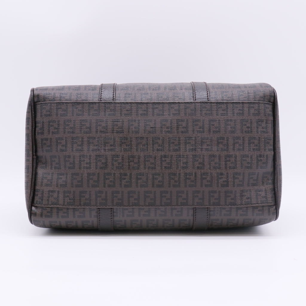 Fendi Zucca Coated Canvas Forever Bauletto Boston Bag twins B23461