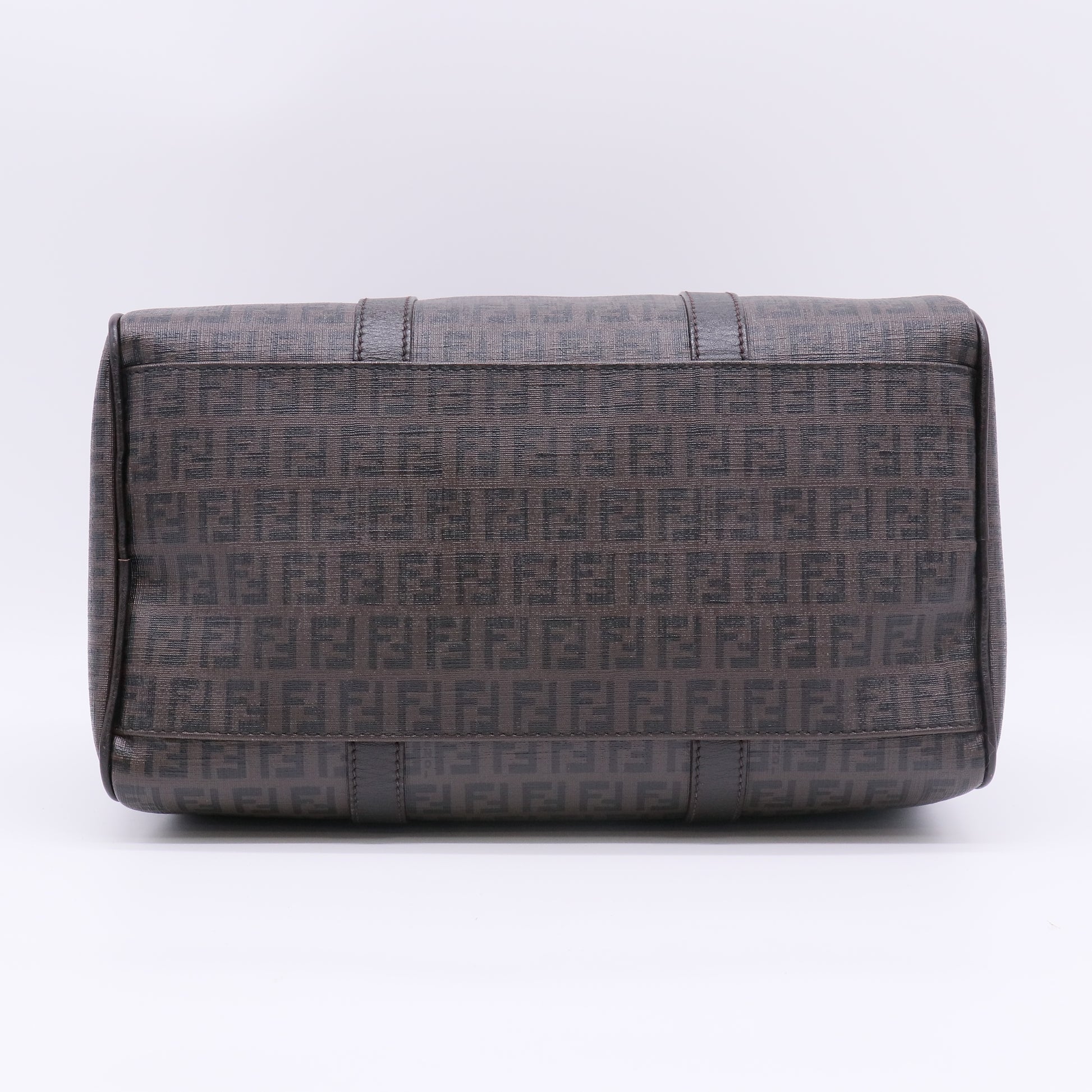 Fendi Zucca Coated Canvas Forever Bauletto Boston Bag twins B23461