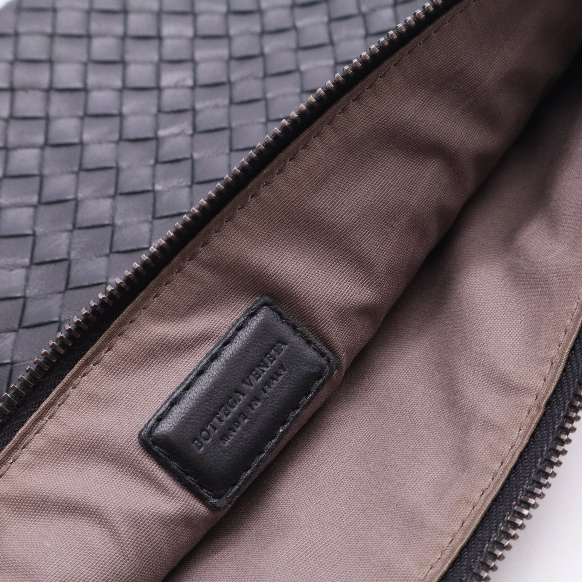 Leather clutch bag