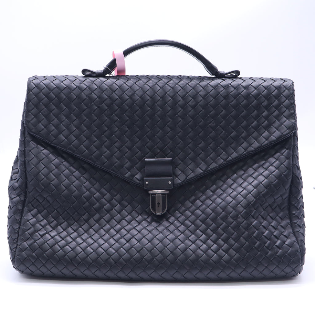 Bottega Veneta Intrecciato woven leather briefcase twins LDJ5772