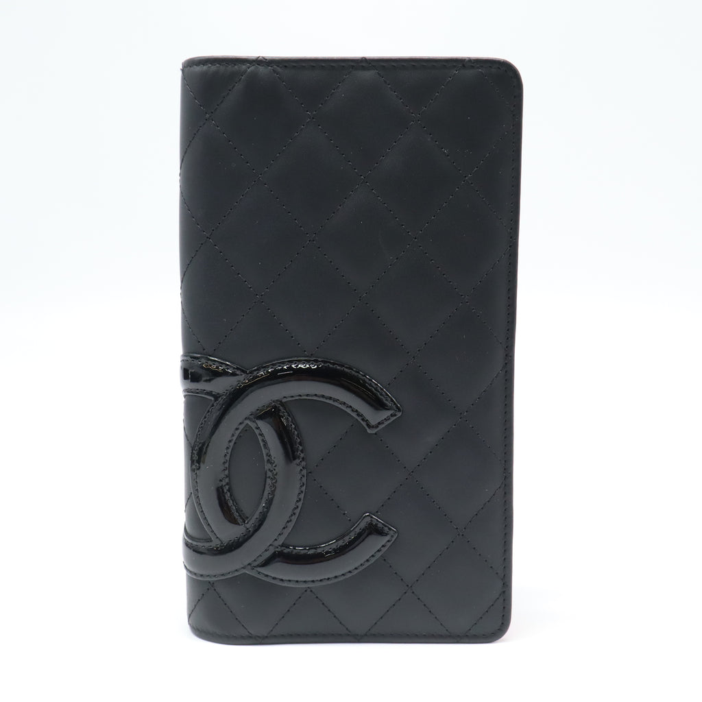 Calfskin Quilted Cambon Yen Wallet Black W21890