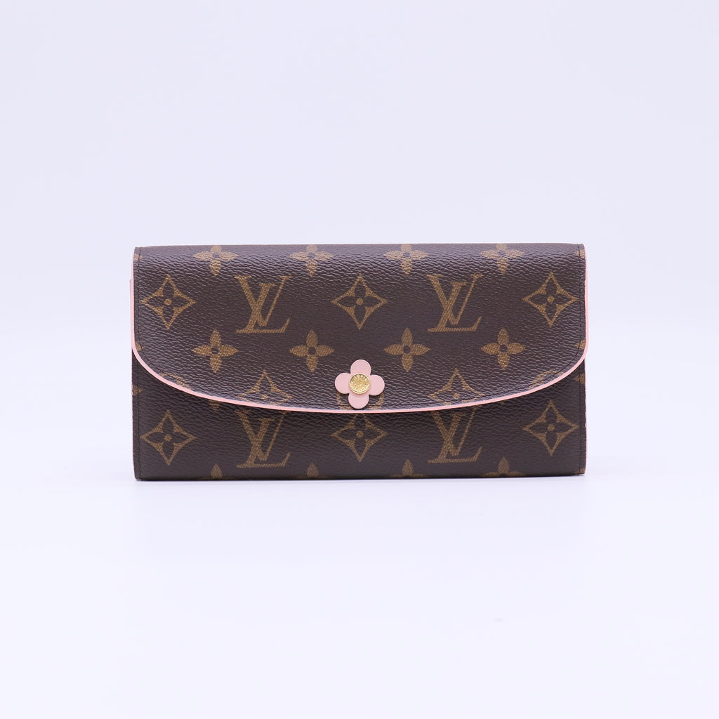 Louis Vuitton Monogram Canvas Blooming Flowers Emilie Wallet Rose Ballerine W21657