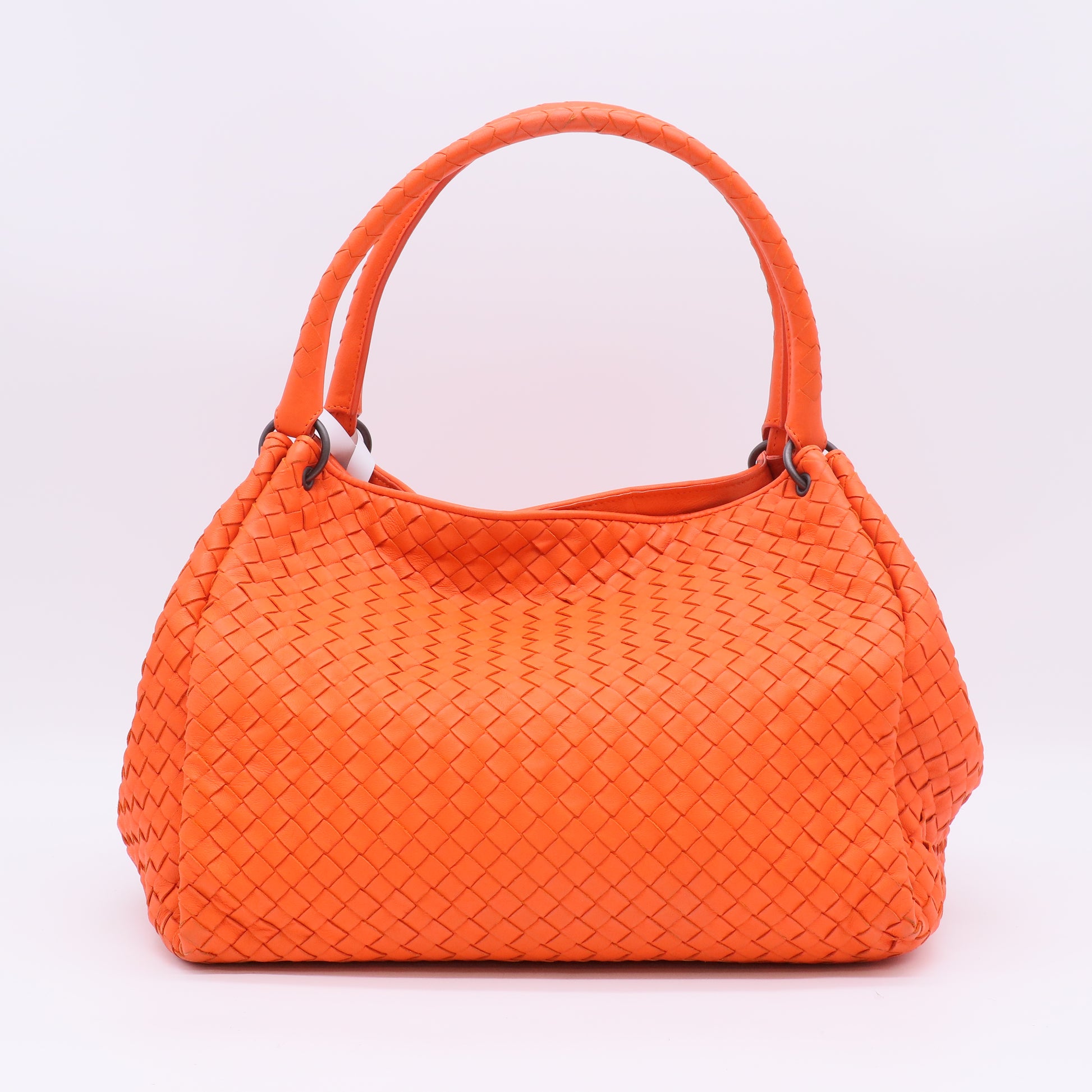 Bottega Veneta Nappa Intrecciato Parachute Tote Bag Orange twins B23453