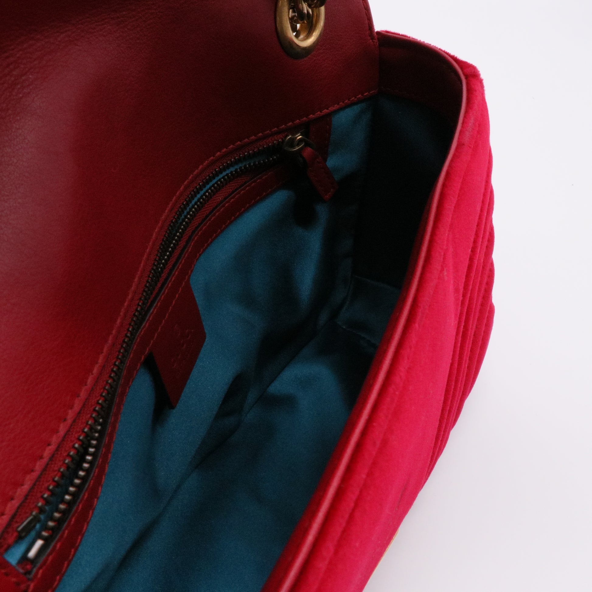 GG Marmont Flap Matelasse Bag Red Velvet