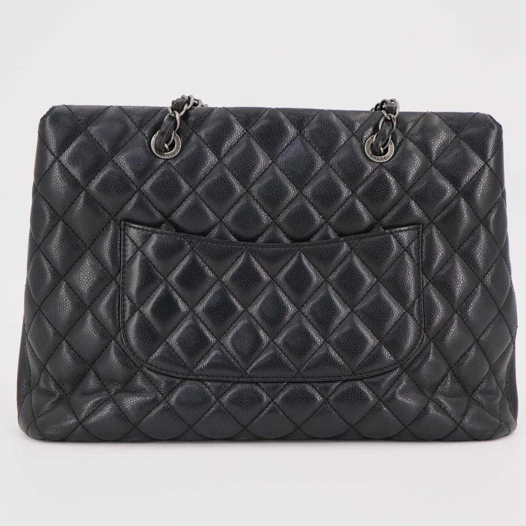Chanel City Shopping Tote Quilted Caviar Large Twins
