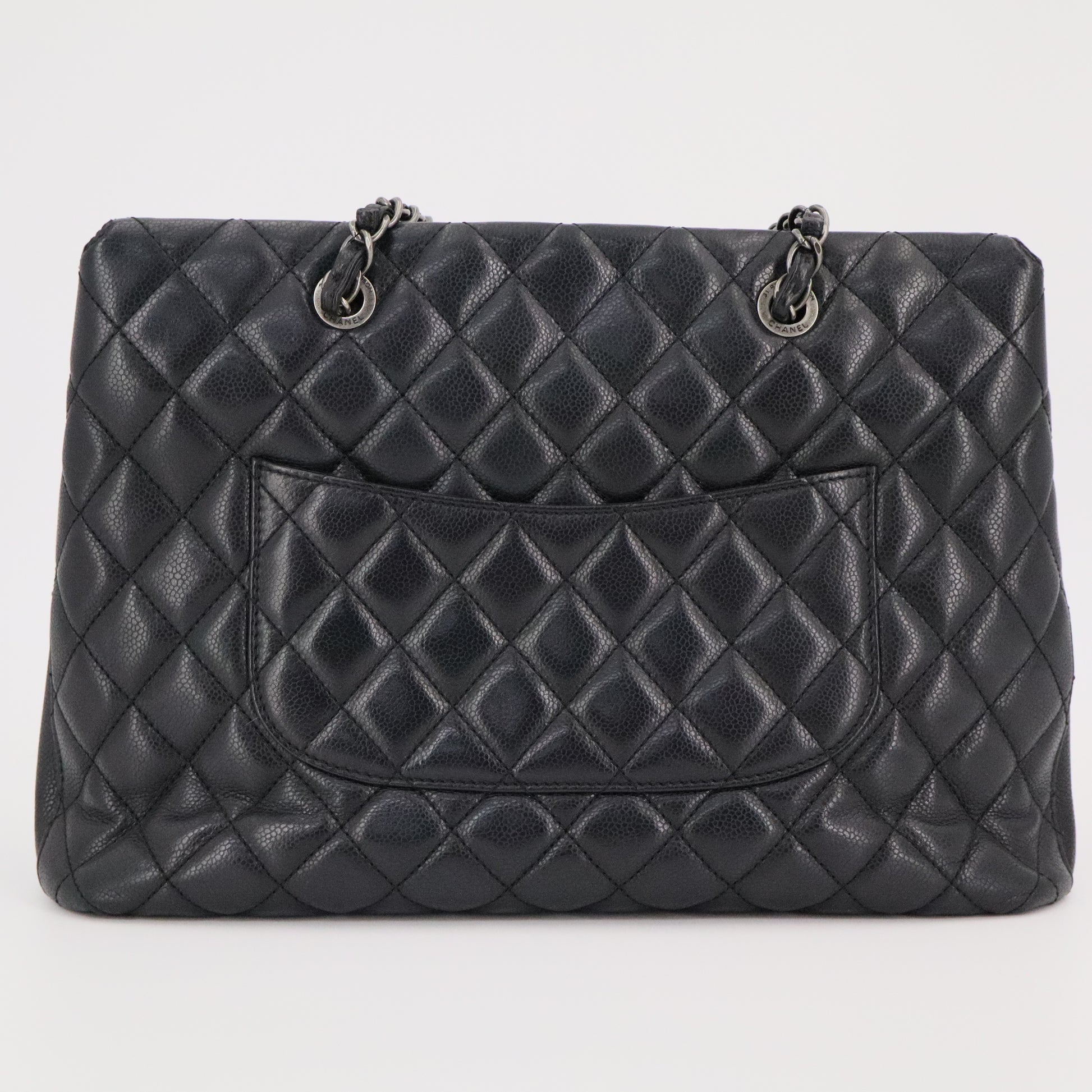 Chanel City Shopping Tote Quilted Caviar Large Twins