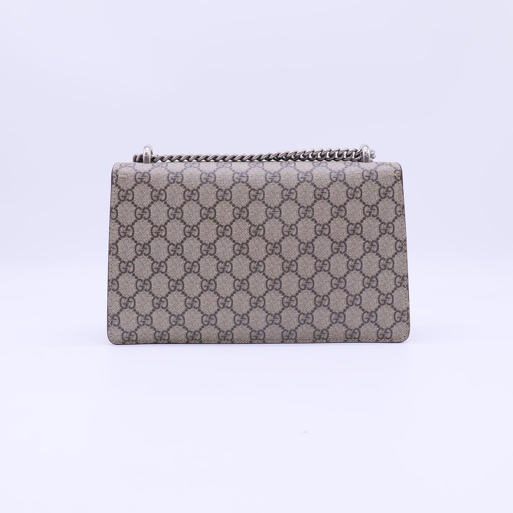 GG Supreme Monogram Suede Cudu Medium Dionysus Shoulder Bag Beige Ebony Vulcanic Red B22309