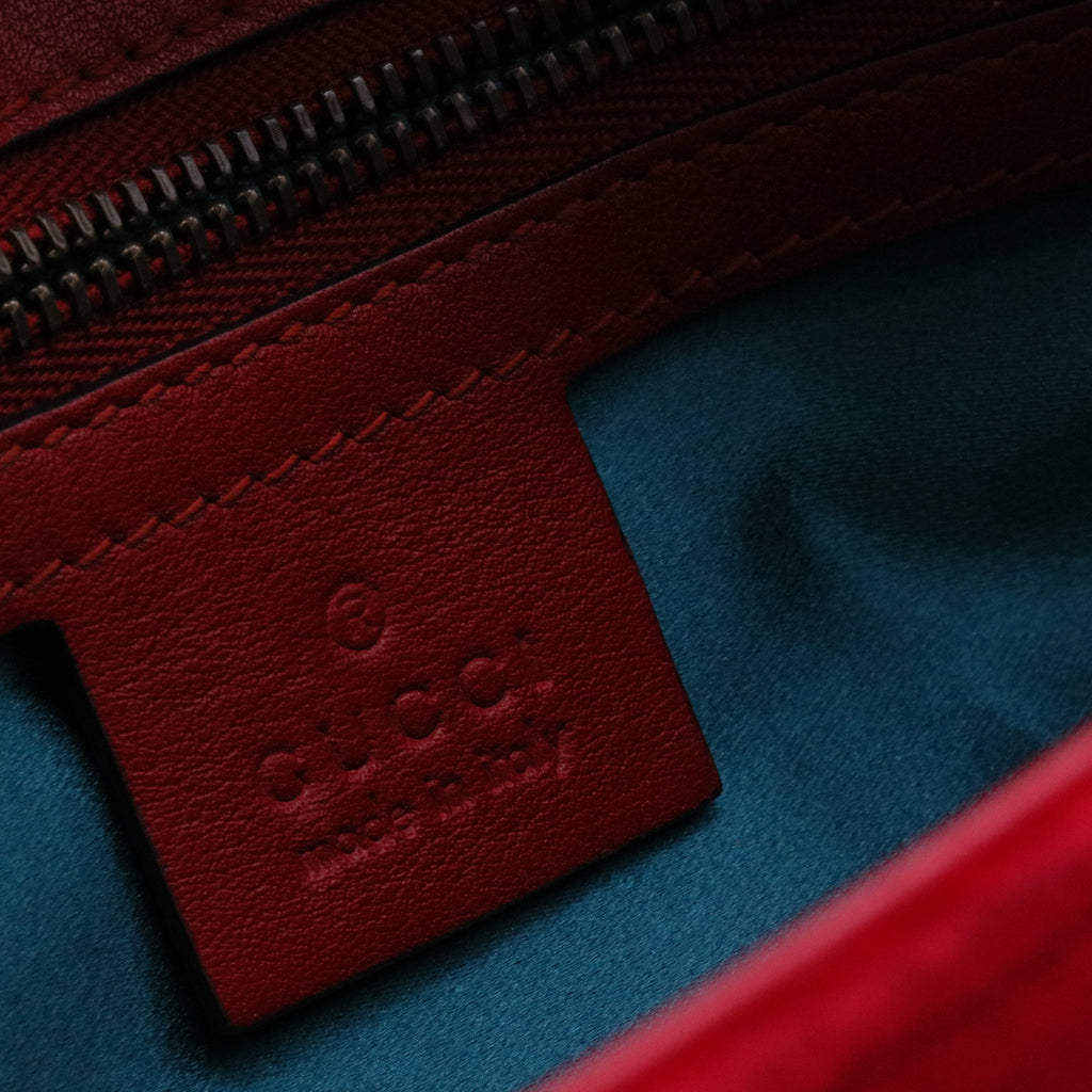 GG Marmont Flap Matelasse Bag Red Velvet