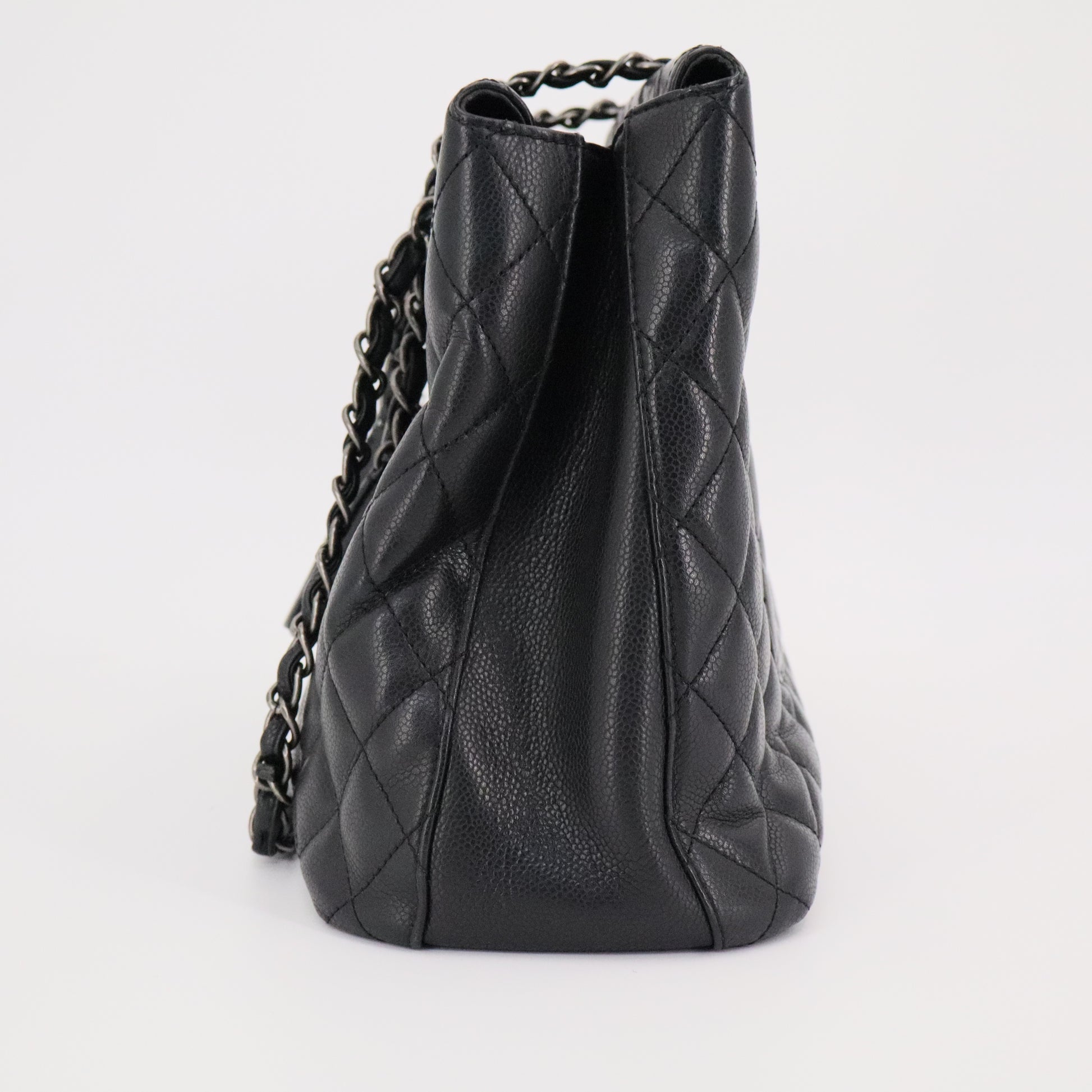 Chanel City Shopping Tote Quilted Caviar Large Twins