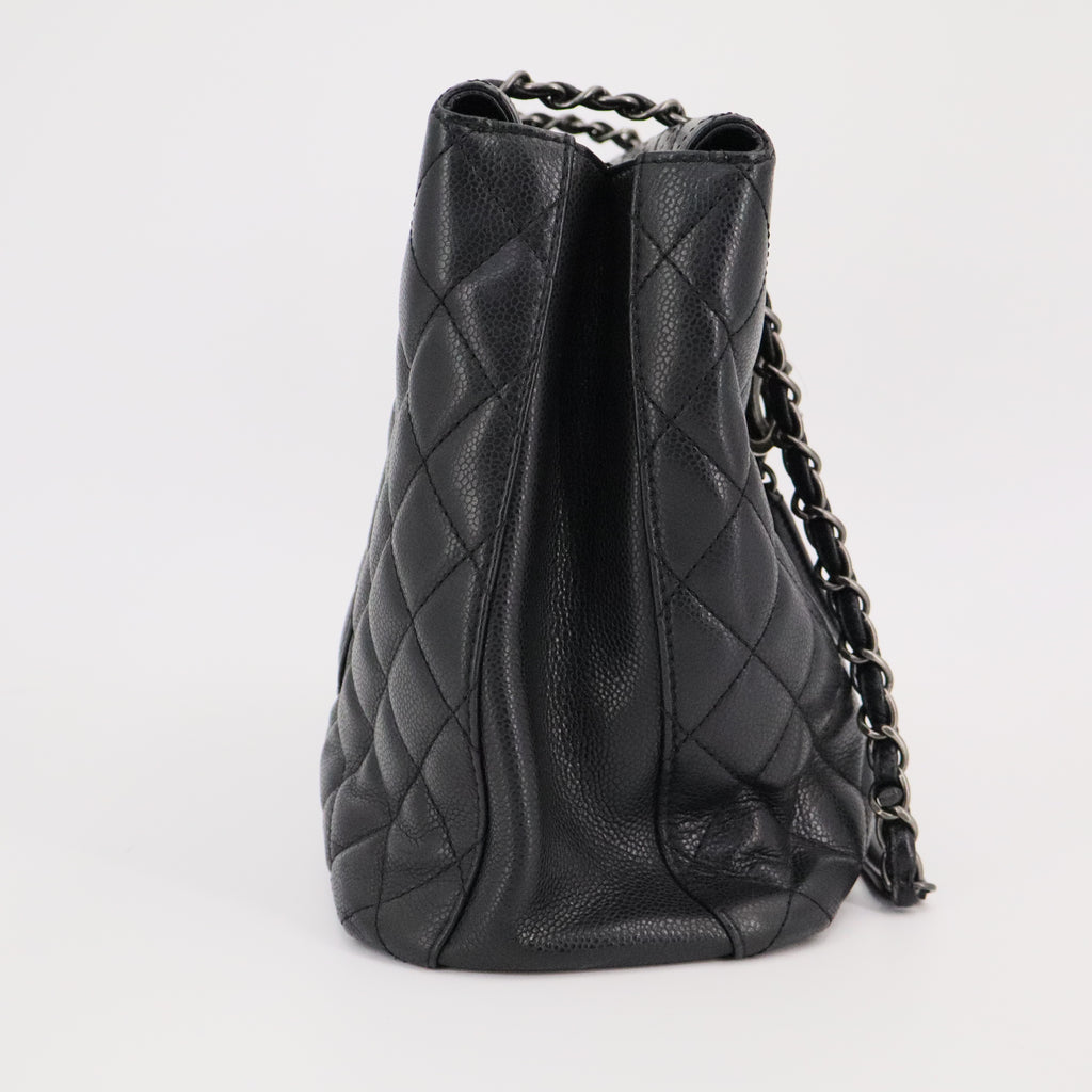 Chanel City Shopping Tote Quilted Caviar Large Twins