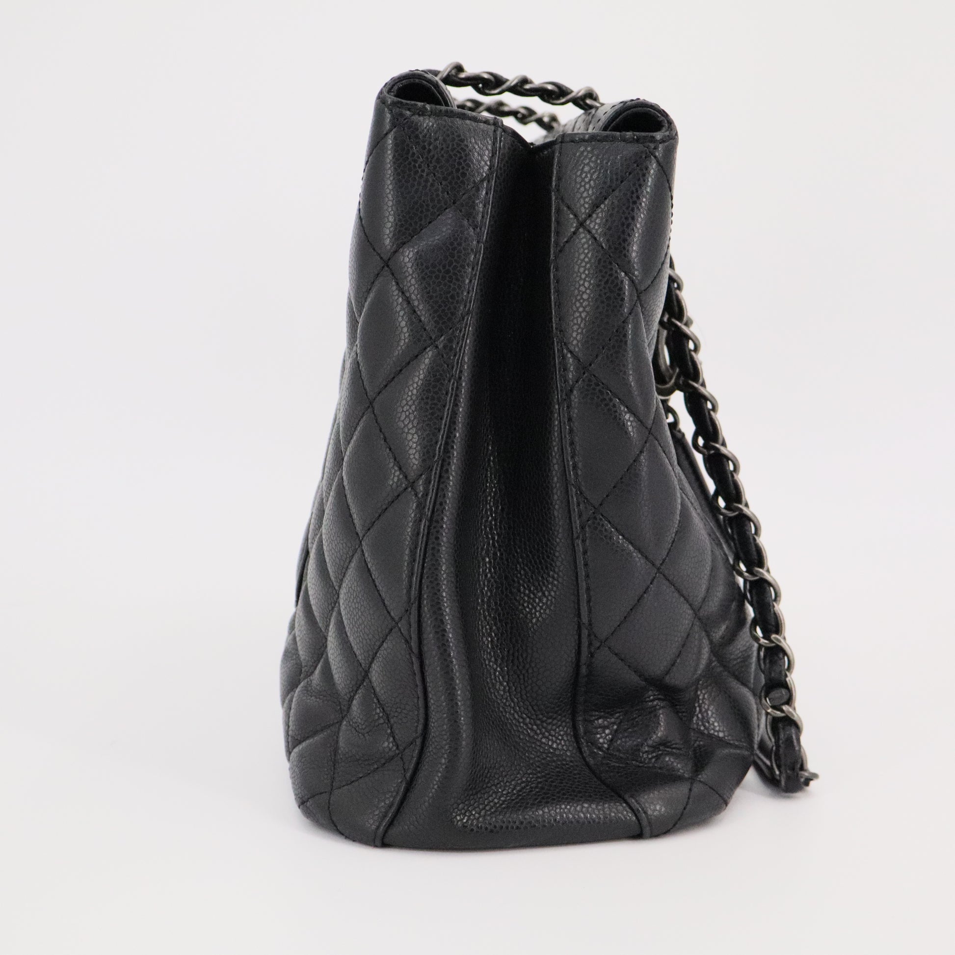 Chanel City Shopping Tote Quilted Caviar Large Twins