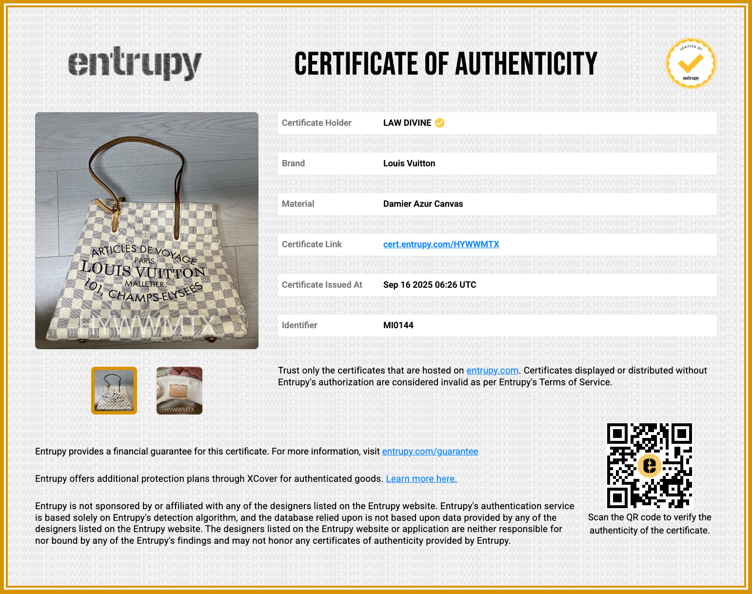 Damier Azur Cabas Adventure MM