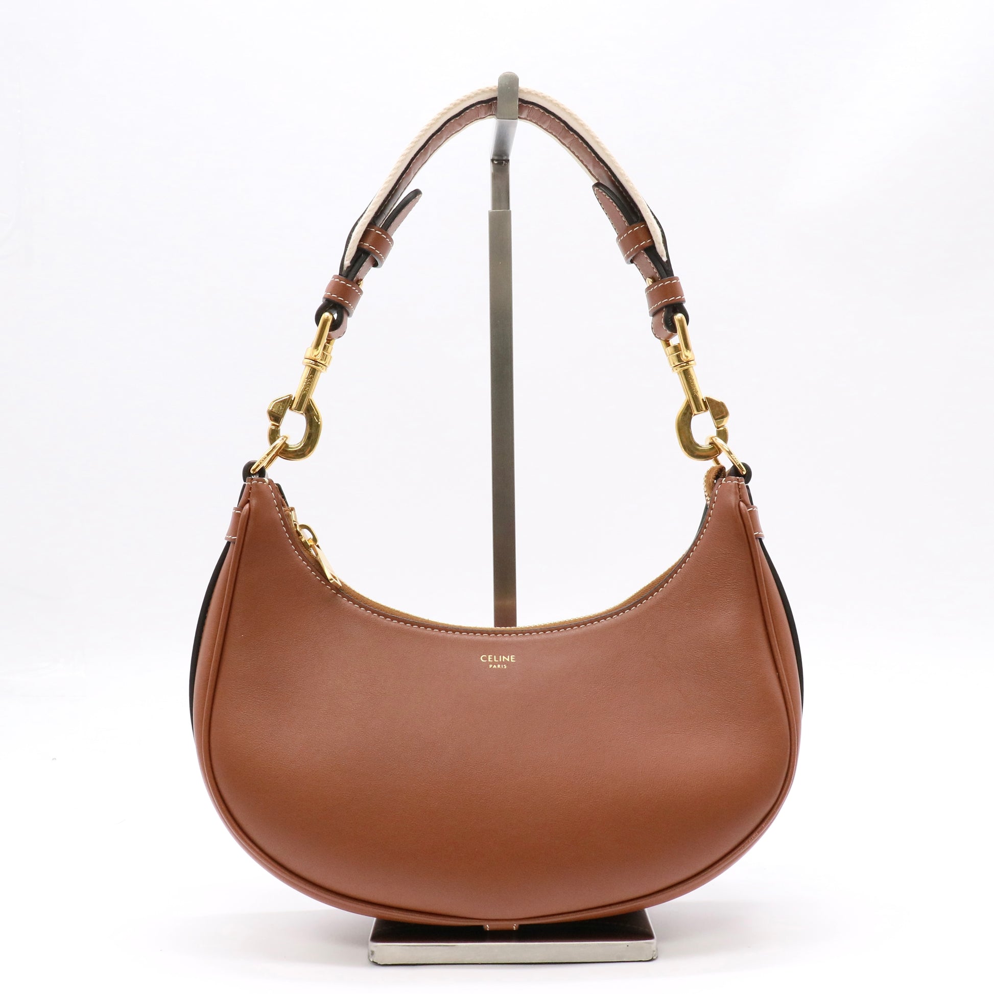 Celine Smooth Calfskin Medium Strap Ava Shoulder Bag Tan Twins LDJ5844
