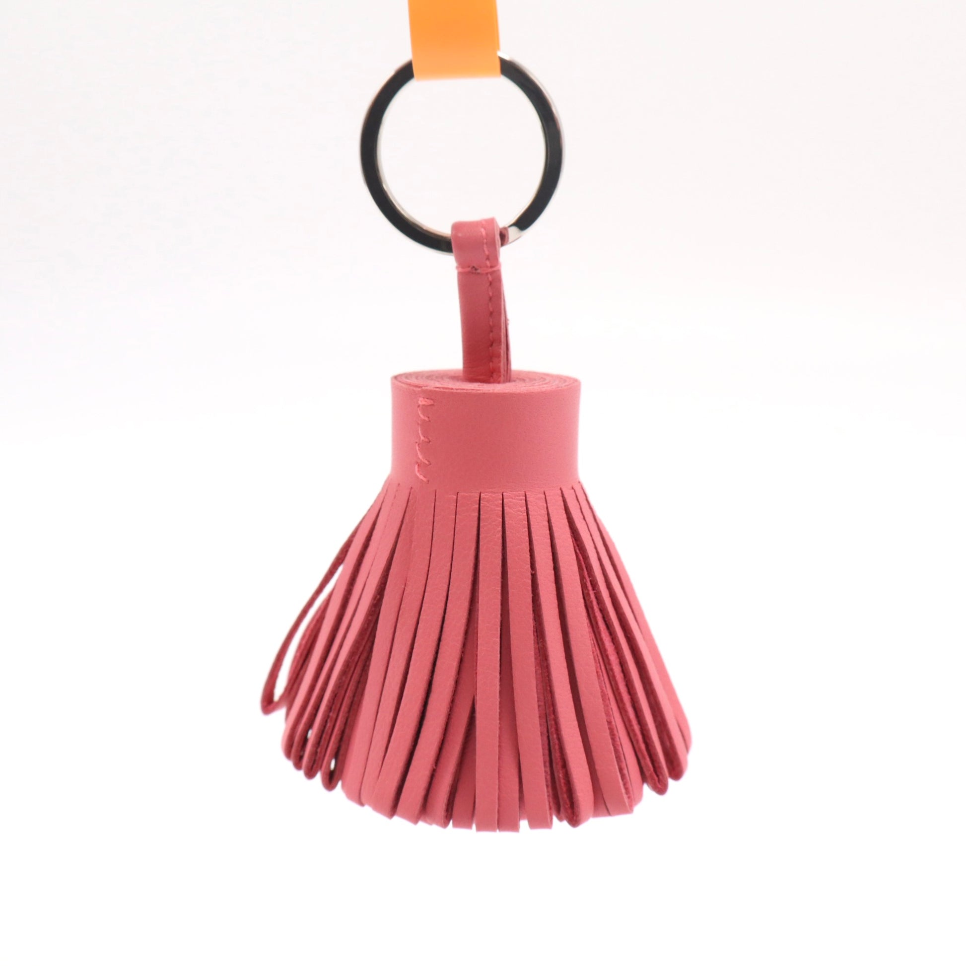 Hermes Lambskin Carmen Tassel Key Holder Rose Lipstick LDZ132