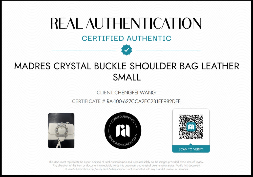 Madras Crystal Buckle Shoulder Bag Leather Small