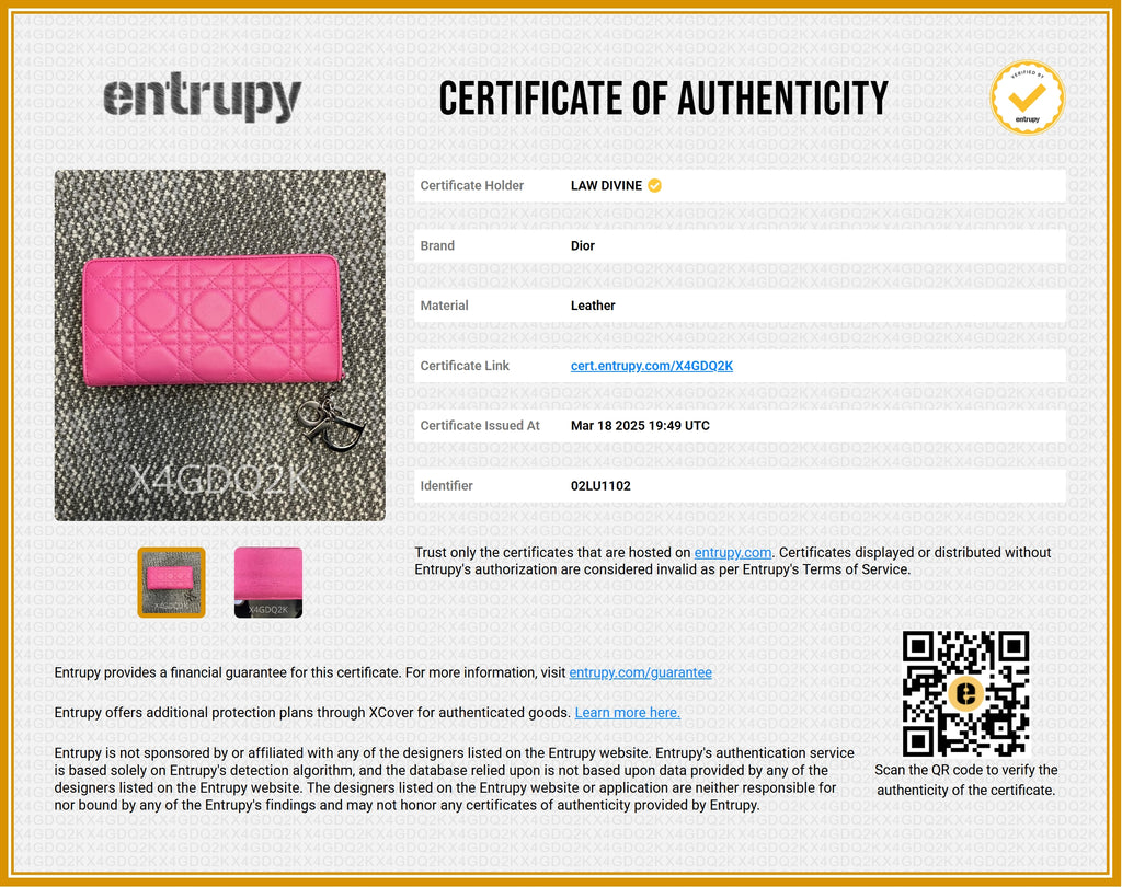 Lambskin Cannage Rendezvous Wallet Pink