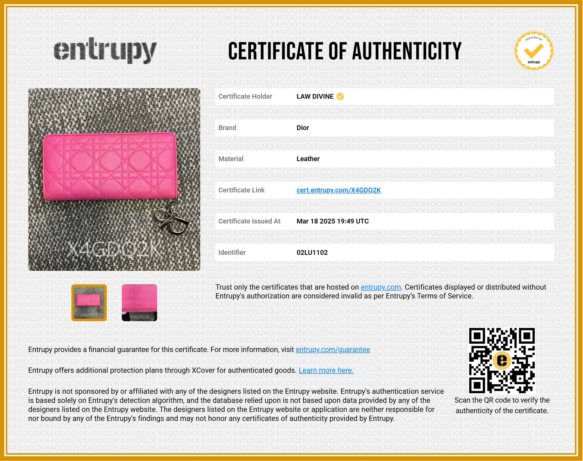 Lambskin Cannage Rendezvous Wallet Pink