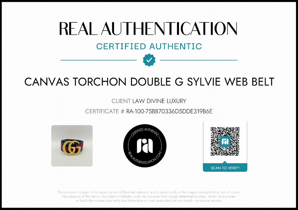 Canvas Torchon Double G Sylvie Web Belt 80