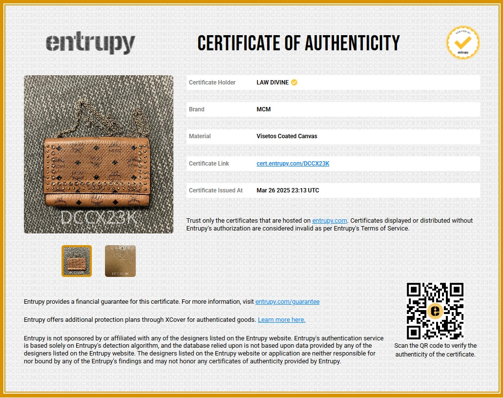 Visetos Studded Chain Wallet Cognac