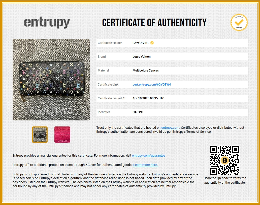 Multicolore Monogram Pattern Coated Canvas Zippy Wallet