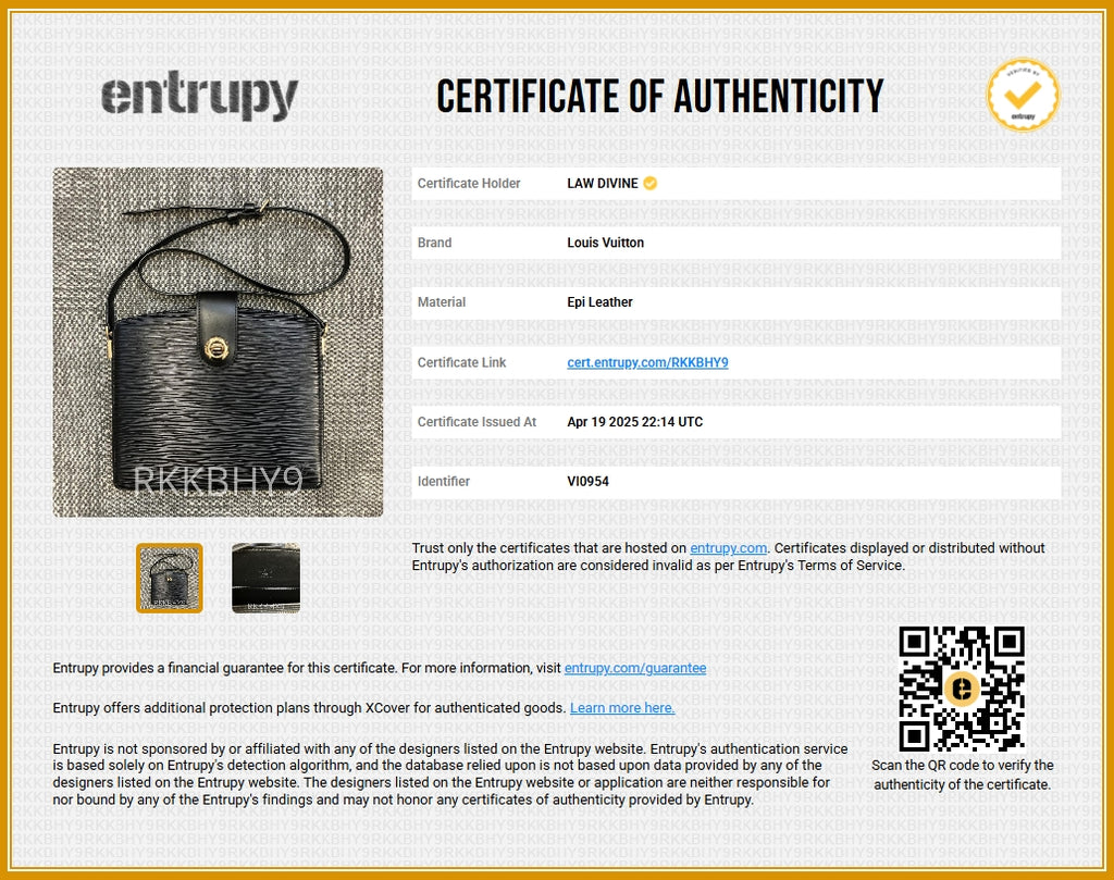Epi Capuchin Shoulder Bag Black Vintage