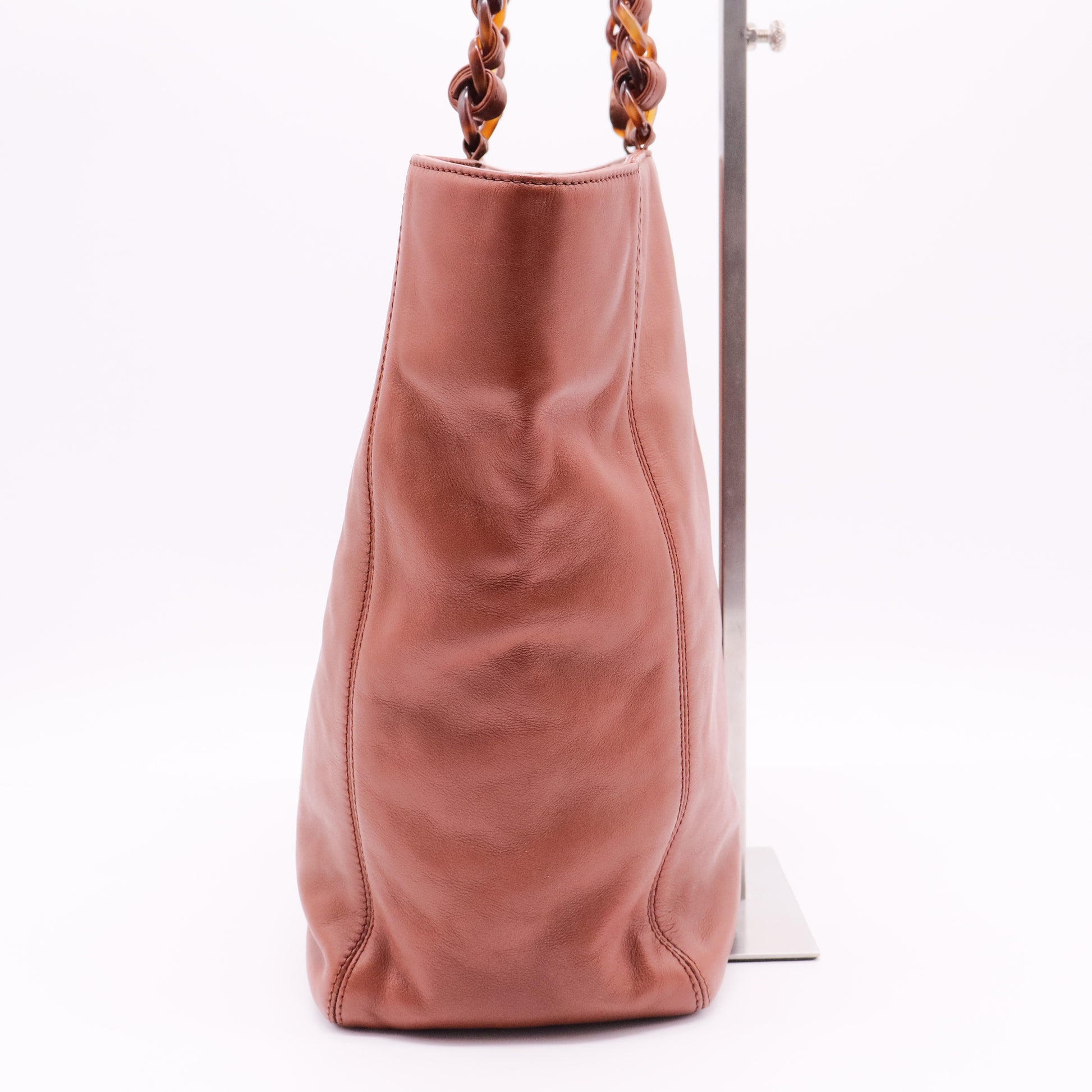 Vintage CC Resin Chain Tote Leather
