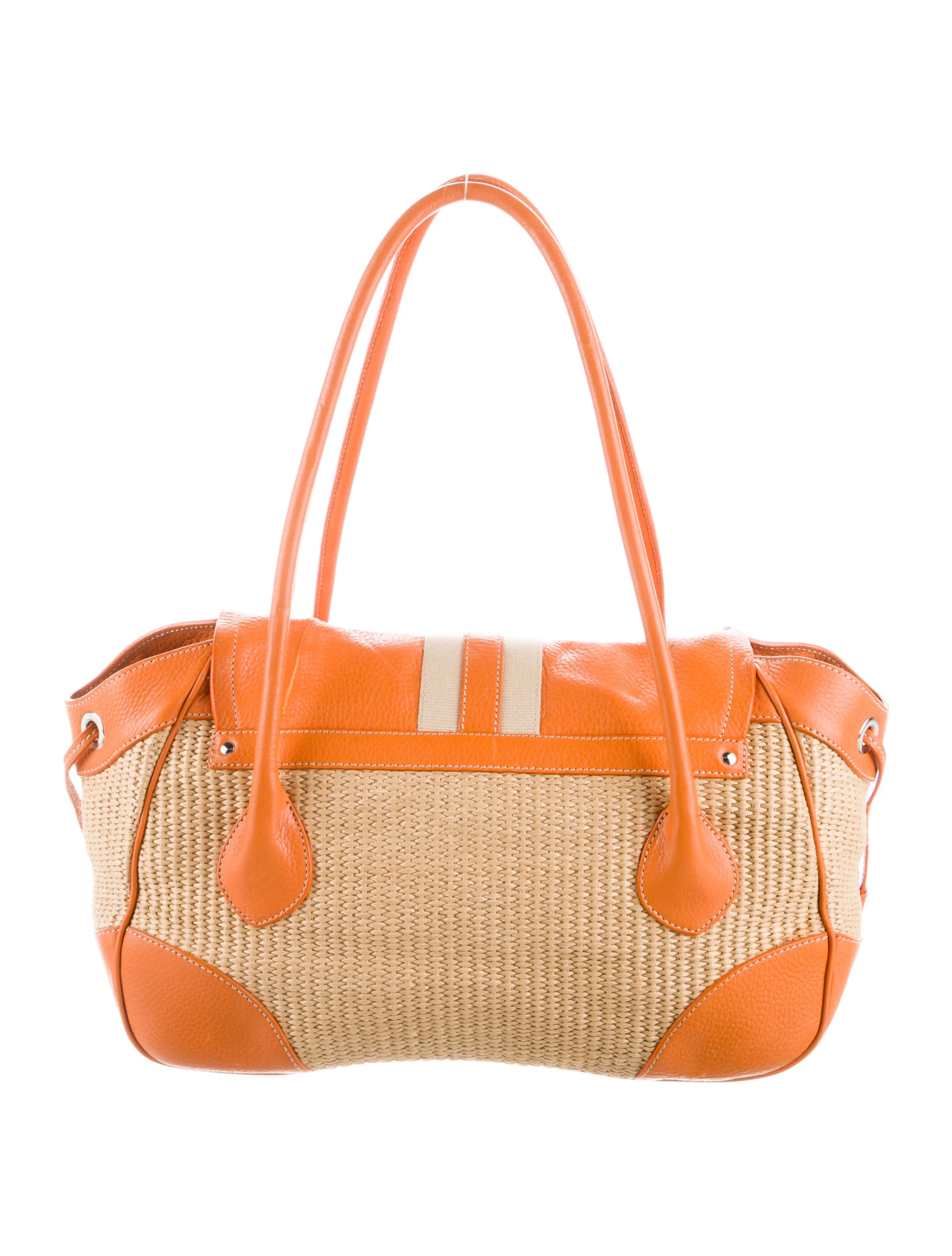 Vitello Daino-Trimmed Paglia Shoulder Bag  twins