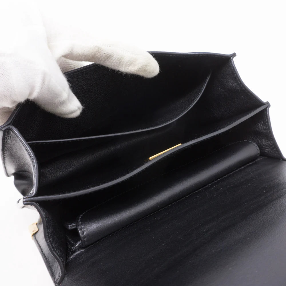 Black Mini Cahier Leather Shoulder Bag twins