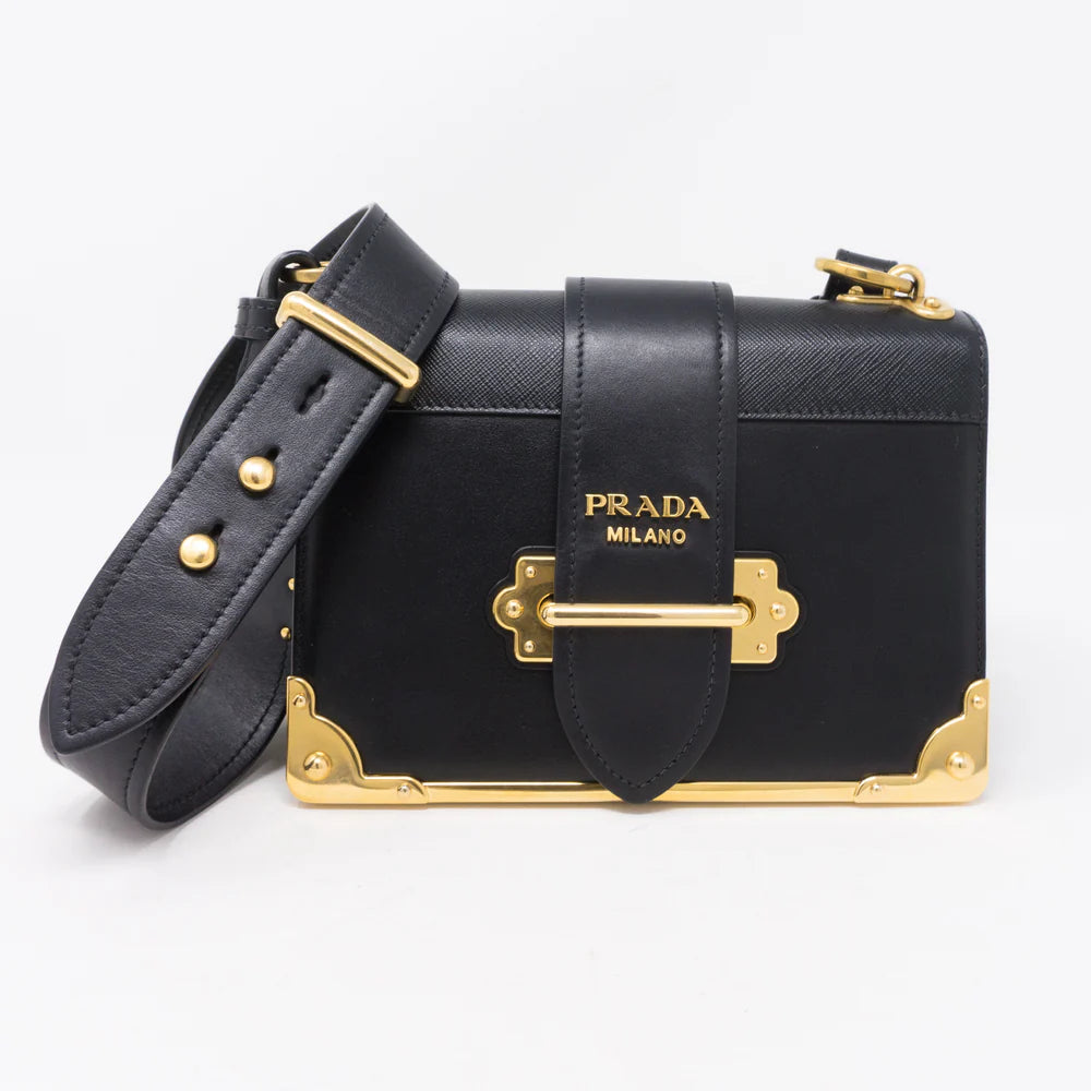 Black Mini Cahier Leather Shoulder Bag twins