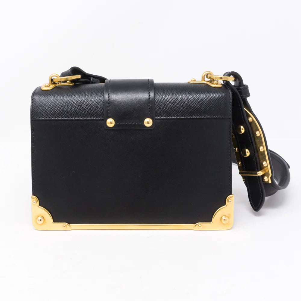 Black Mini Cahier Leather Shoulder Bag twins