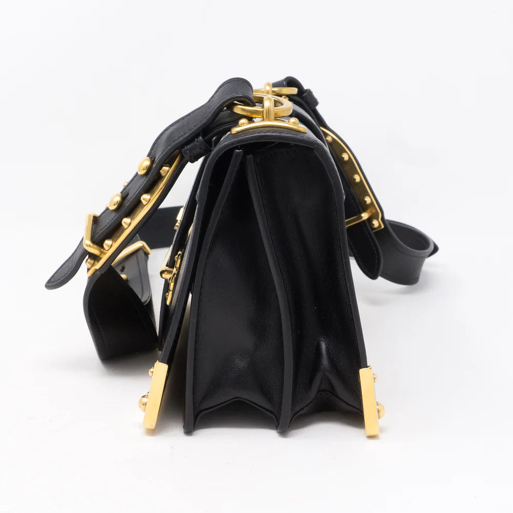 Black Mini Cahier Leather Shoulder Bag twins