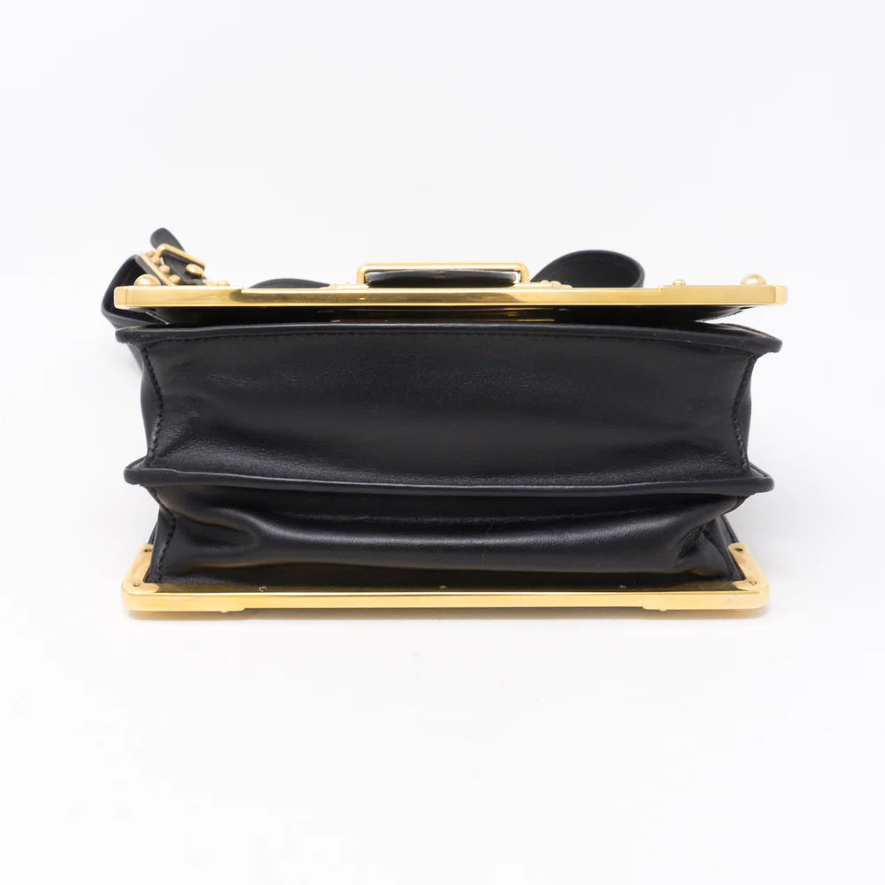 Black Mini Cahier Leather Shoulder Bag twins