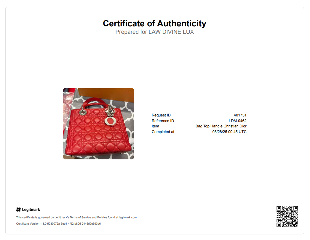 Christian Dior  Lambskin Cannage Medium Lady Dior Red