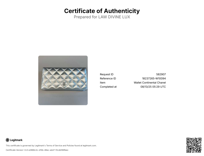 Lambskin Yen Wallet Silver