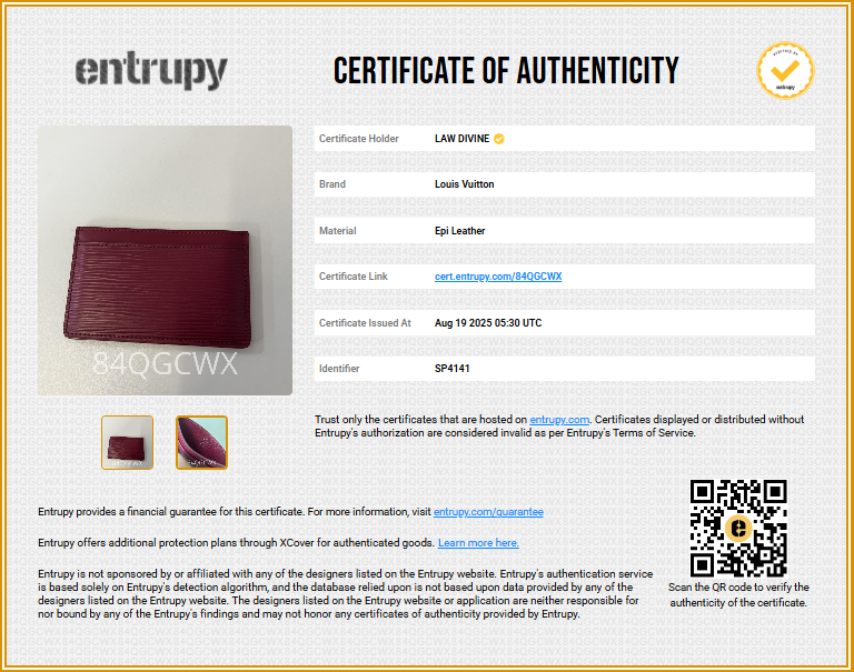 Pondichery Pink Epi Leather Card Holder