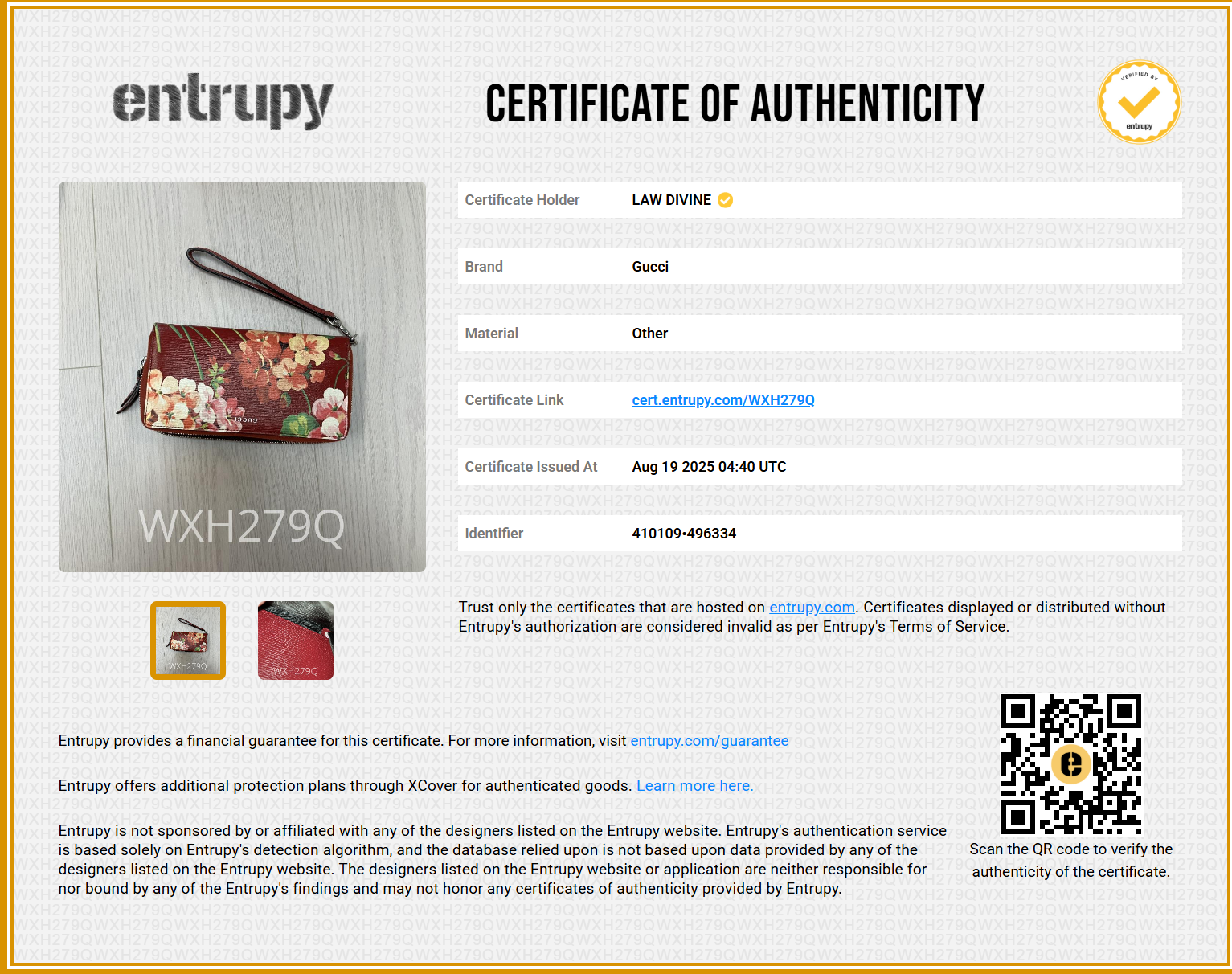 GG Supreme Continental Wallet