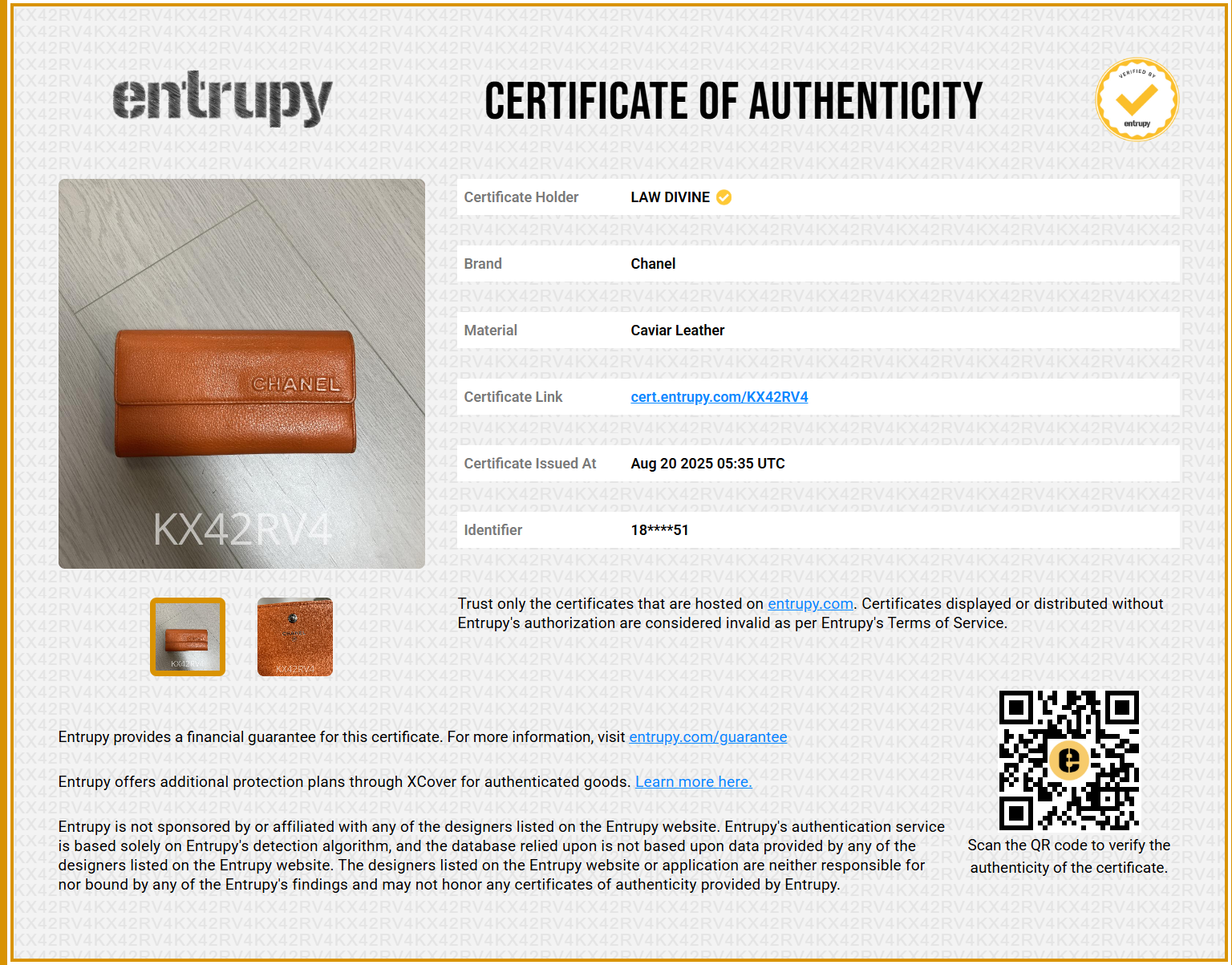 Goatskin Jacket Embossed Long Flap Wallet