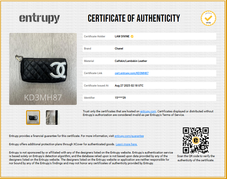 Cambon Zip Around Organizer Wallet Quilted Lambskin