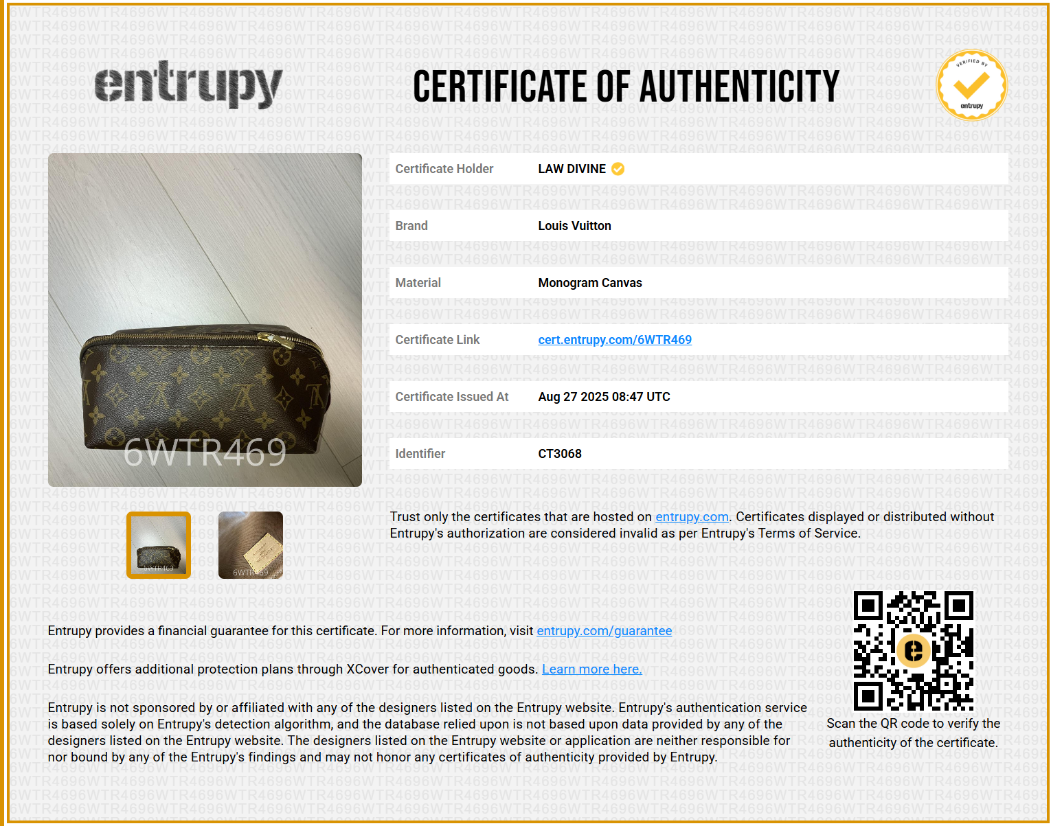 Cosmetic Pouch Monogram Canvas