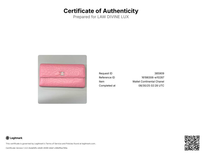 Lambskin Camellia Embossed Large Gusset Flap Wallet Black